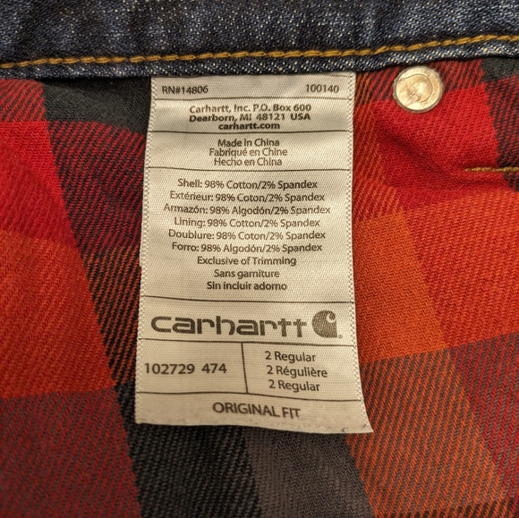 👖Carhartt Women's Original-Fit Blaine Flannel-Lined Jean, Size 2 Regular - Picture 5 of 7